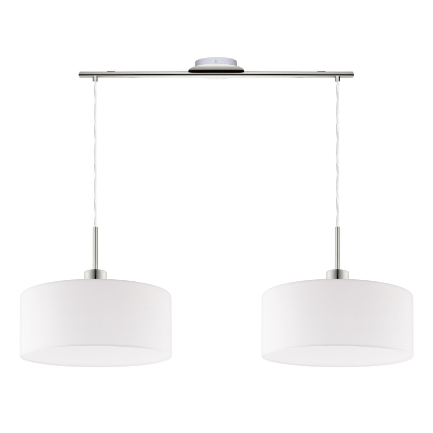 Eglo - Lámpara LED colgante TUNJA 2xE27/60W/230V blanco