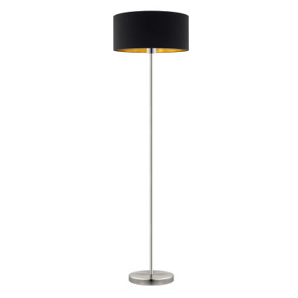 Eglo - Lámpara LED de pie TUNJA 1xE27/60W/230V cromo mate/negro