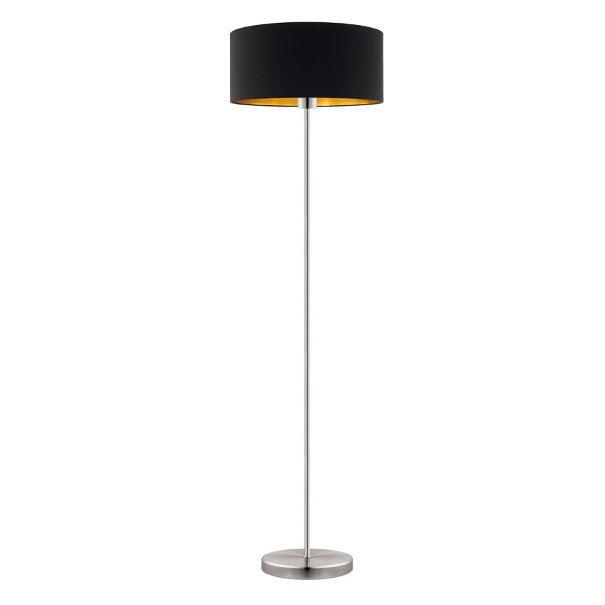 Eglo - Lámpara LED de pie TUNJA 1xE27/60W/230V cromo mate/negro