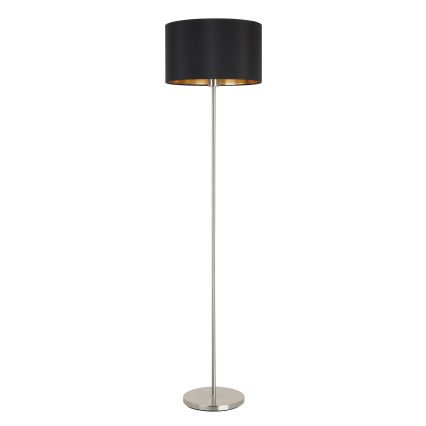 Eglo - Lámpara LED de pie TUNJA 1xE27/60W/230V cromo mate/negro