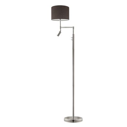 Eglo - Lámpara LED de pie TUNJA 1xE27/60W/230V + LED/2,1W diá. 30 cm cromo mate/marrón