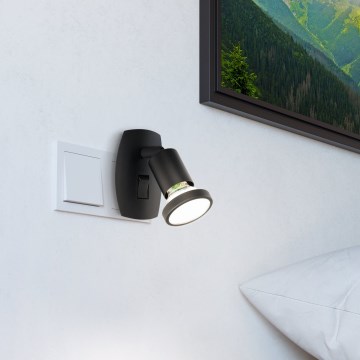 Eglo - Lámpara LED para enchufe 1xGU10/4,5W/230V negra