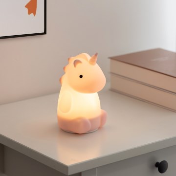 Eglo - Lámpara nocturna infantil táctil recargable LED RGBW/5W/5V 1200 mAh unicornio