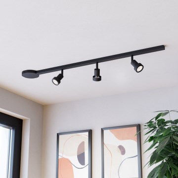 Eglo - Lámpara spot 3xGU10/10W/230V negra