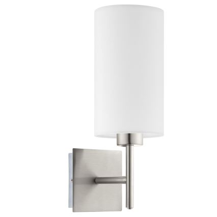 Eglo - LED Aplique de pared TUNJA 1xE27/60W/230V cromo mate/blanco