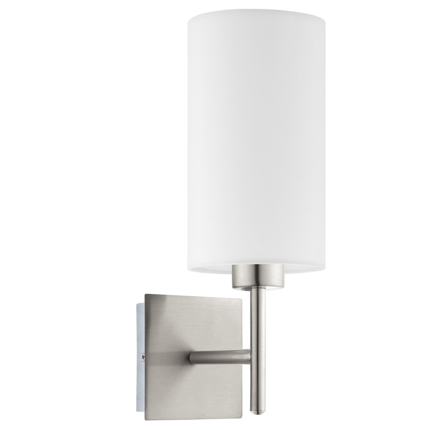 Eglo - LED Aplique de pared TUNJA 1xE27/60W/230V cromo mate/blanco