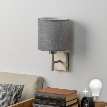 Eglo - LED Aplique de pared TUNJA 1xE27/60W/230V cromo mate/gris