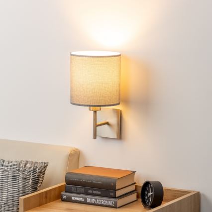 Eglo - LED Aplique de pared TUNJA 1xE27/60W/230V cromo mate/gris