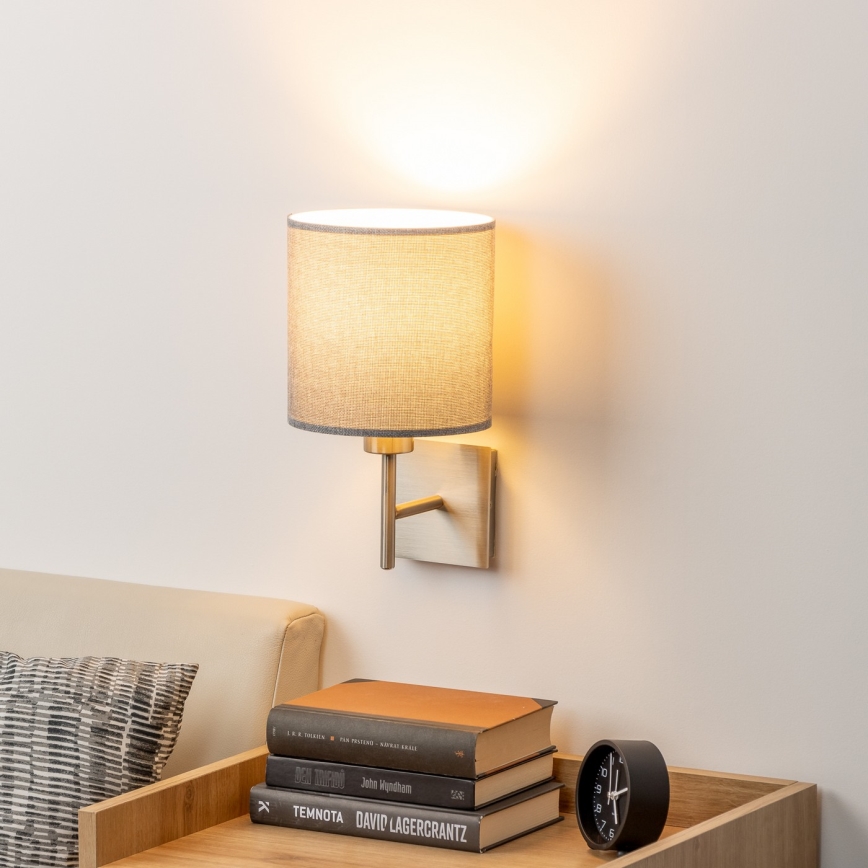 Eglo - LED Aplique de pared TUNJA 1xE27/60W/230V cromo mate/gris