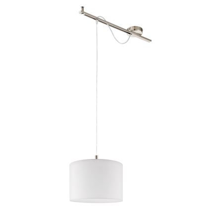 Eglo - LED  Lámpara colgante CALCENA 1xE27/60W/230V cromo mate/blanco