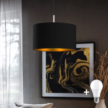 Eglo - LED Lámpara colgante con cable TUNJA 1xE27/60W/230V negra