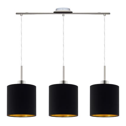 Eglo - LED Lámpara colgante TUNJA 3xE27/60W/230V negro