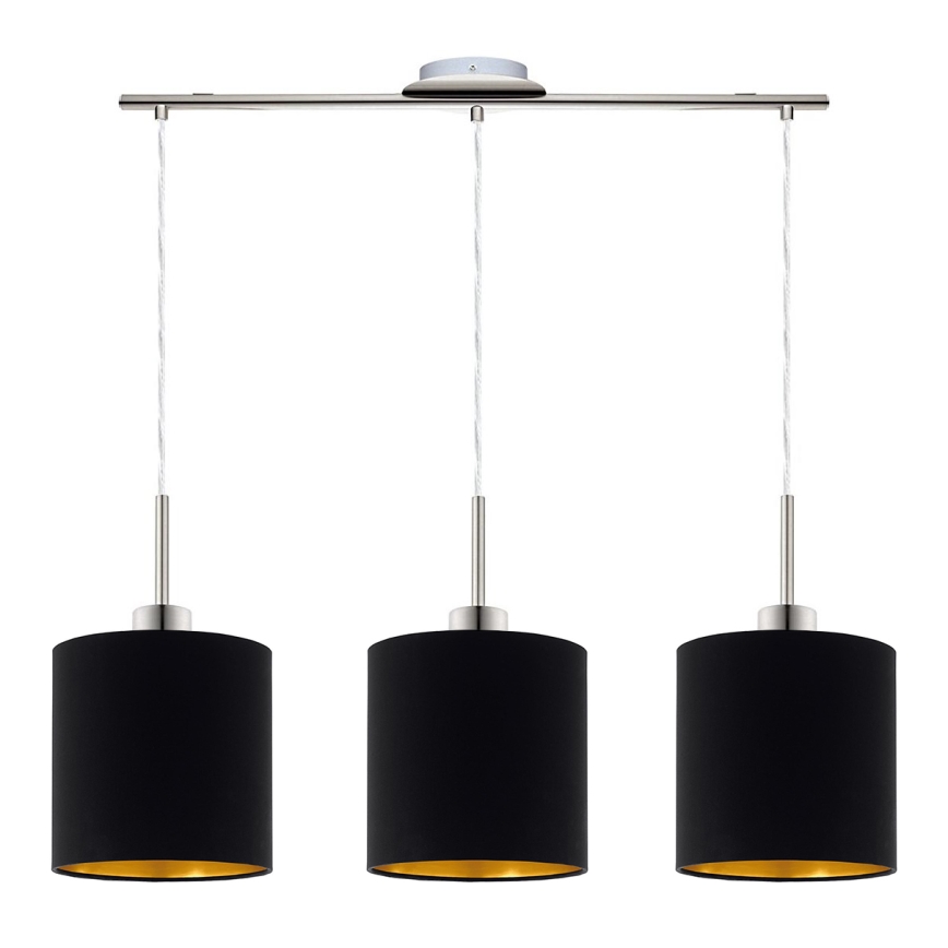Eglo - LED Lámpara colgante TUNJA 3xE27/60W/230V negro