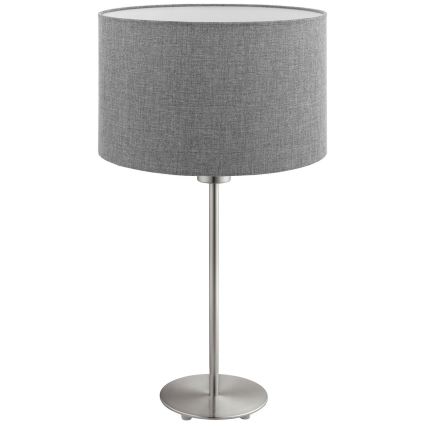 Eglo - LED Lámpara de mesa TUNJA 1xE27/60W/230V 38,5 cm cromo mate/gris
