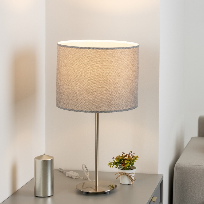 Eglo - LED Lámpara de mesa TUNJA 1xE27/60W/230V 38,5 cm cromo mate/gris