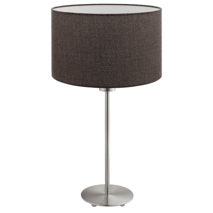 Eglo - LED Lámpara de mesa TUNJA 1xE27/60W/230V 38,5 cm cromo mate/marrón