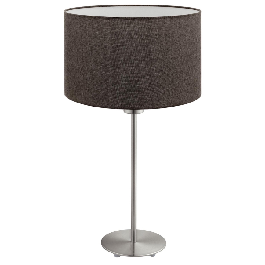 Eglo - LED Lámpara de mesa TUNJA 1xE27/60W/230V 38,5 cm cromo mate/marrón