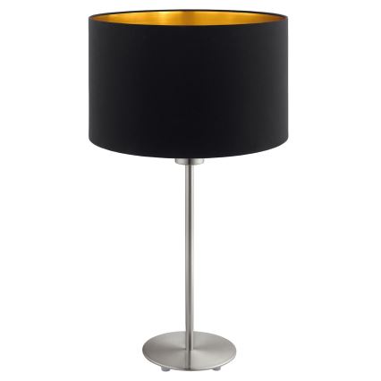 Eglo - LED Lámpara de mesa TUNJA 1xE27/60W/230V 38,5 cm cromo mate/negro