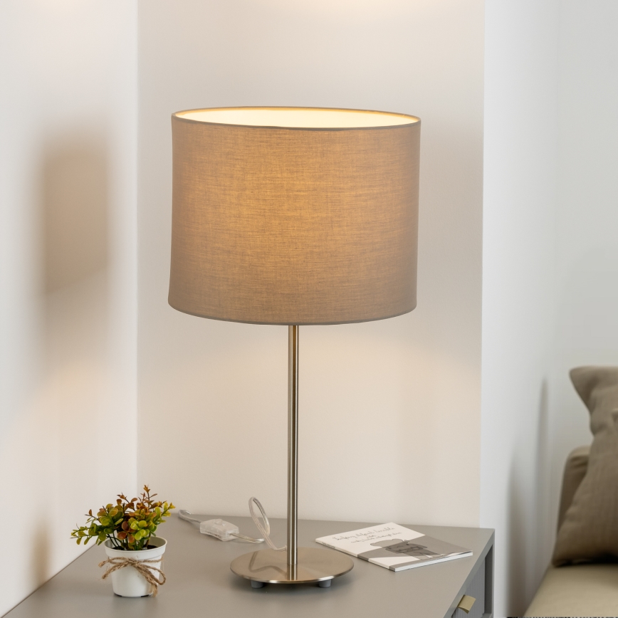 Eglo - LED Lámpara de mesa TUNJA 1xE27/60W/230V 38,5 cm cromo mate/taupe