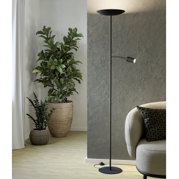 Eglo - LED Lámpara de pie regulable LED/26,5W/230V + LED/4W negra