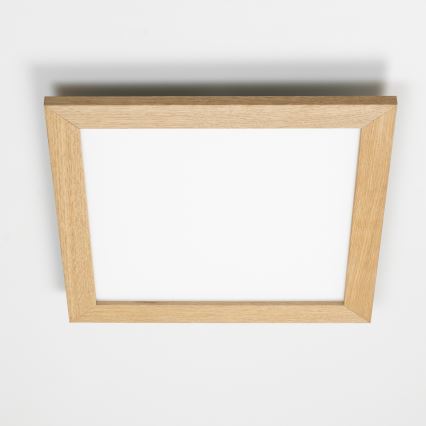 Eglo - LED Panel fijo regulable POZZALLO WOOD LED/21W/230V 2700-6500K 49,5x49,5 cm marrón + control remoto