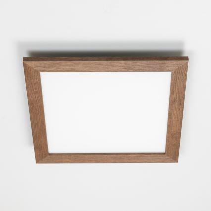Eglo - LED RGB Panel fijo regulable SALOBRENA-C WOOD LED/24W/230V 2700-6500K 49,5x49,5 cm marón oscuro + control remoto