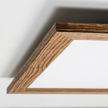 Eglo - LED RGB Panel fijo regulable SALOBRENA-C WOOD LED/30,5W/230V 2700-6500K 64x64 cm marrón + control remoto
