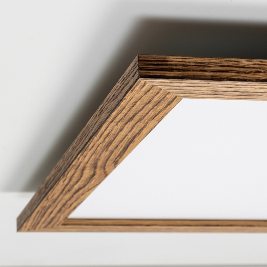 Eglo - LED RGB Panel fijo regulable SALOBRENA-C WOOD LED/30,5W/230V 2700-6500K 64x64 cm marrón + control remoto