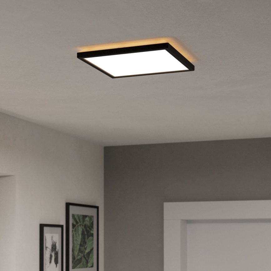 Eglo - LED RGBW Plafón regulable para el baño LED/13,4W/230V 2700-6500K 29x29 cm IP44 negro
