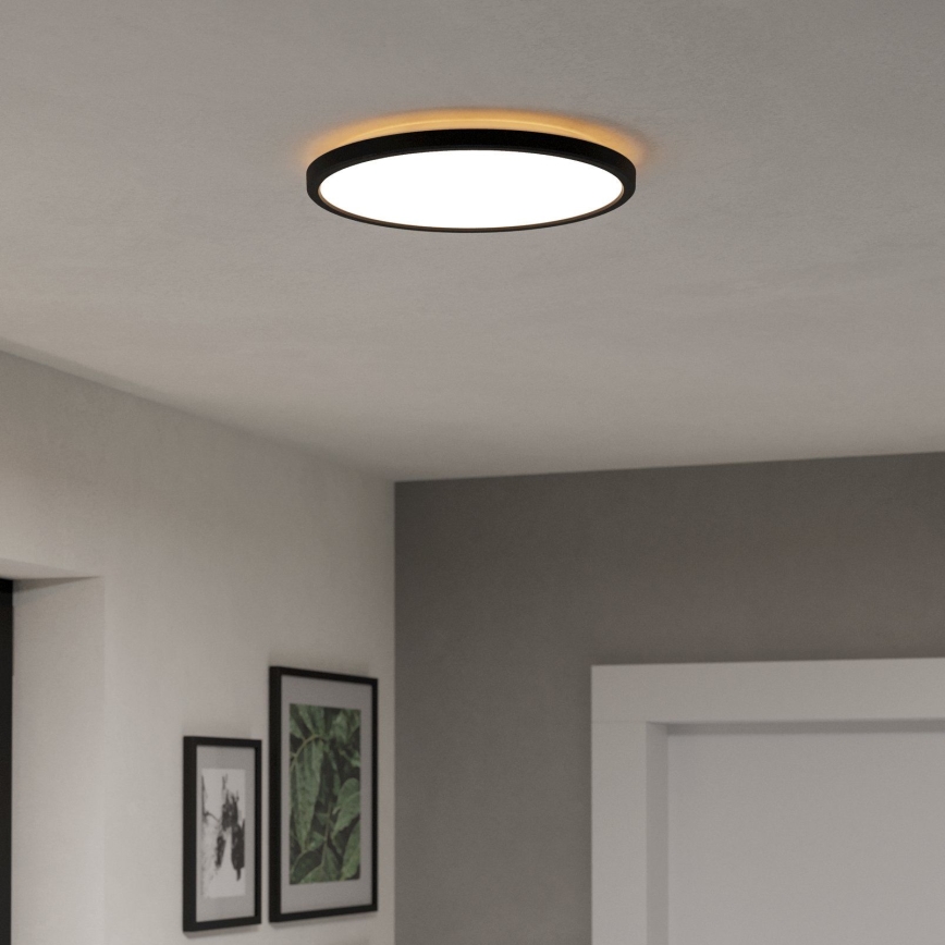 Eglo - LED RGBW Plafón regulable para el baño LED/13,9W/230V 2700-6500K diá. 30 cm IP44 negro ZigBee