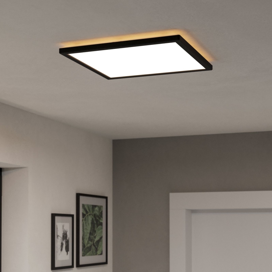 Eglo - LED RGBW Plafón regulable para el baño LED/17,6W/230V 2700-6500K 39x39 cm IP44 negro ZigBee
