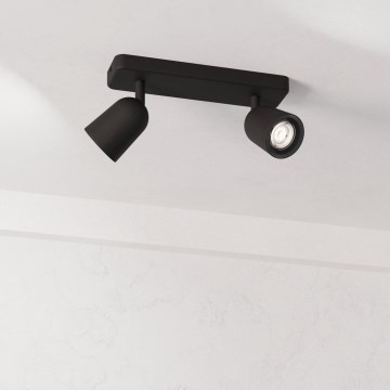 Eglo - Luminaria de focos 2xGU10/10W/230V negra