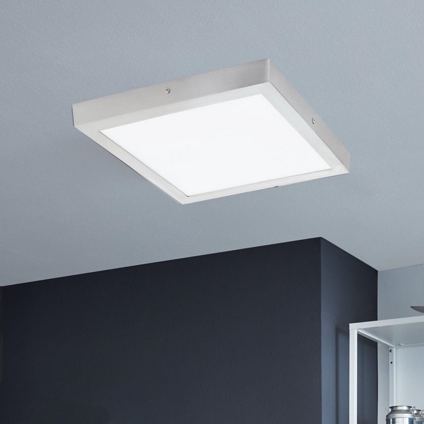 Eglo - Luminaria de techo LED 1xLED/25W/230V, plateada, cuadrada 40x40 cm