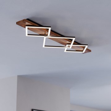 Eglo - Luminaria de techo LED 2xLED/13W/230V + LED/16W negro/marrón