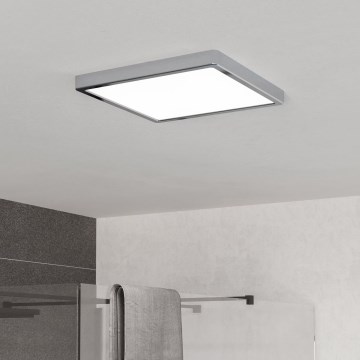 Eglo - Luminaria de techo LED para baño LED/13W/230V 2700/4000/6500K 29x29 cm IP44 cromo brillante