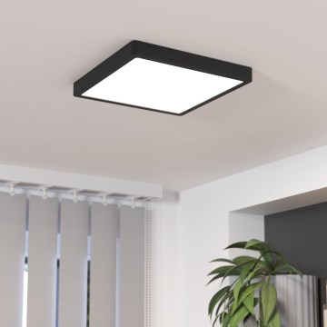 Eglo - Luminaria de techo LED regulable LED/20,5W/230V, negro, 28,5x28,5 cm