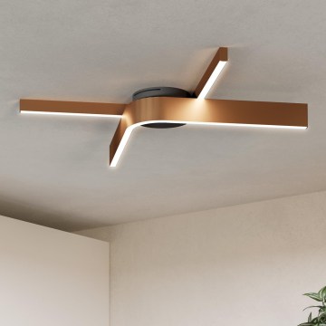 Eglo - Luminaria de techo LED RGBW regulable 2xLED/18W/230V 2700-6500K cobre/negro