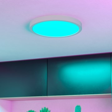 Eglo - Luminaria de techo LED RGBW regulable para baño LED/14,3W/230V 2700-6500K Ø 27,8 cm IP44 blanco