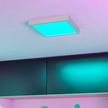 Eglo - Luminaria de techo para baño LED RGBW regulable LED/10,5W/230V 2700-6500K 22x22 cm IP44 blanca