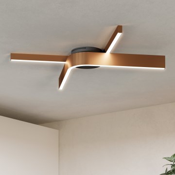 Eglo - Luminaria de techo regulable LED RGBW 2xLED/18W/230V cobre/negro