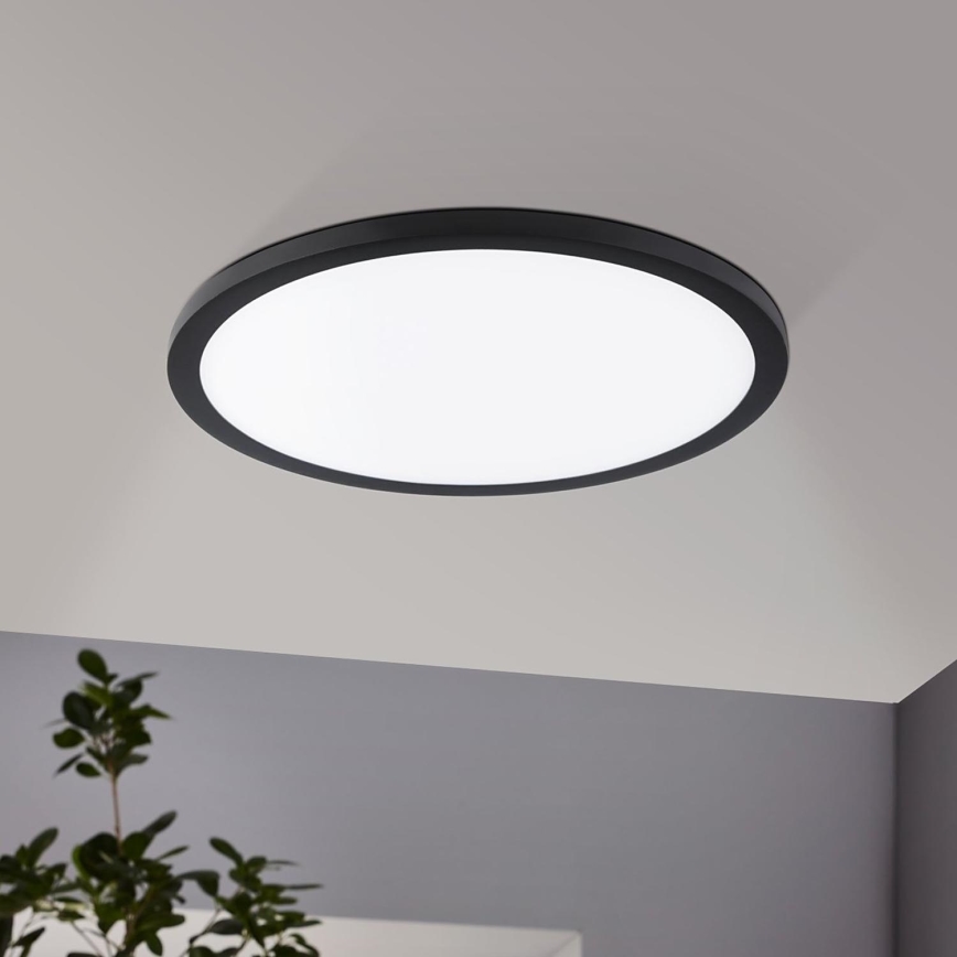 Eglo - Luminaria empotrada de techo LED 22W/230V 3000K, negra, diámetro 22,5 cm