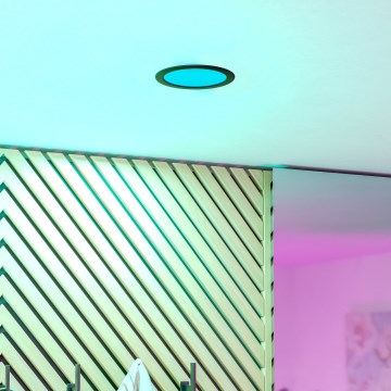 Eglo - Luminaria empotrada LED RGBW regulable para baño LED/9,5W/230V 2700-6500K Ø 16,8 cm IP44 negra