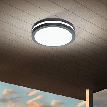 Eglo - Luz de techo LED regulable para baño LOCANA-C LED/14W/230V Bluetooth IP44 antracita