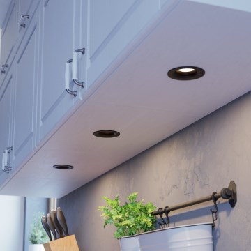 Eglo - Pack de 3 focos empotrables LED regulables, 4,8 W/230 V, Ø 8,8 cm, negro