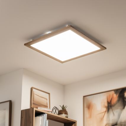 Eglo - Panel LED de superficie SALOBRENA-RW WOOD LED/34W/230V 2700/4000K marrón