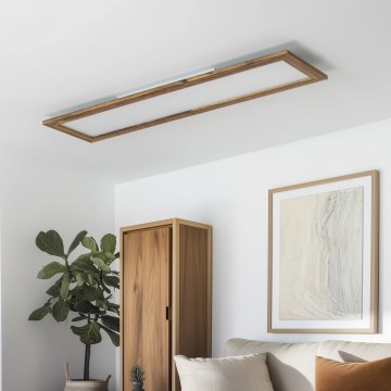 Eglo - Panel LED RGBW regulable de superficie SALOBRENA-C WOOD LED/34W/230V 2700-6500K 34x124 cm marrón + mando a distancia