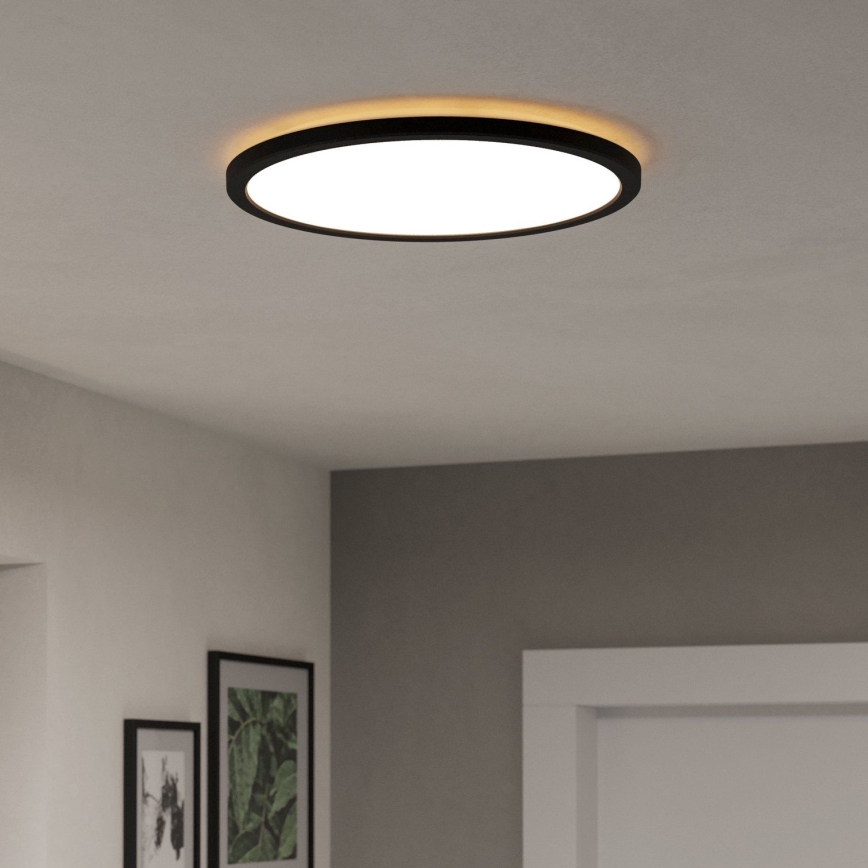 Eglo - Plafón de baño LED regulable LED/18,5W/230V 2700-6500K d. 38,9 cm IP44 negro + mando a distancia
