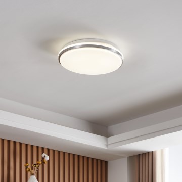 Eglo - Plafón de techo para baño LED/18W/230V 3000/4000/6500K IP54 cromo mate