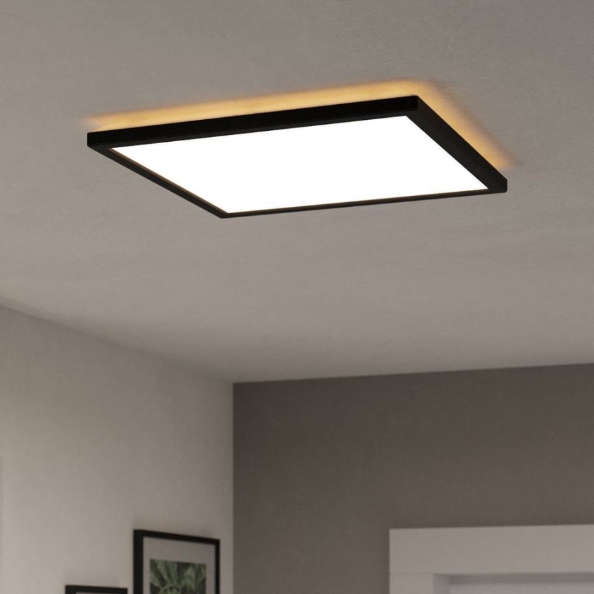 Eglo - Plafón LED de baño LED/17,6W/230V 2700/4000/6500K 39x39 cm IP44 negro