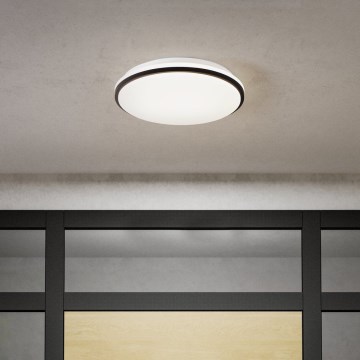 Eglo - Plafón LED de techo para baño LED/18W/230V 3000/4000/6500K IP54 negro